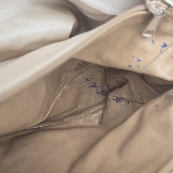 Bally Crossbody Vintage Purse  Woven Leather 3 compartments Cream & Brown - Picture 15 of 16